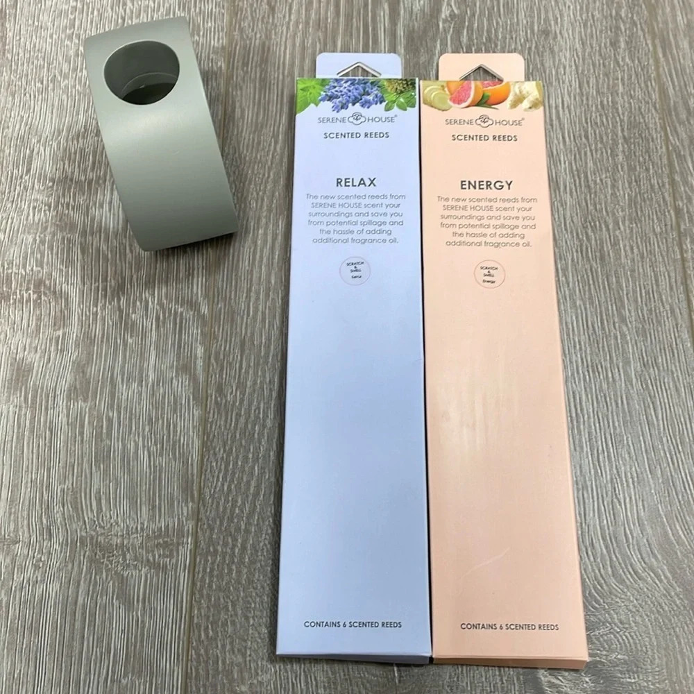 NWT Serene House Scented Reeds Relax and Energy Scent Bundle of Two